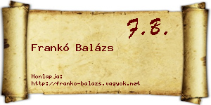 Frankó Balázs névjegykártya