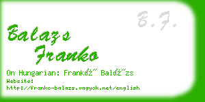 balazs franko business card